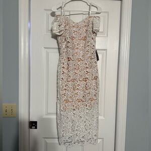MARINA White Lace Dress